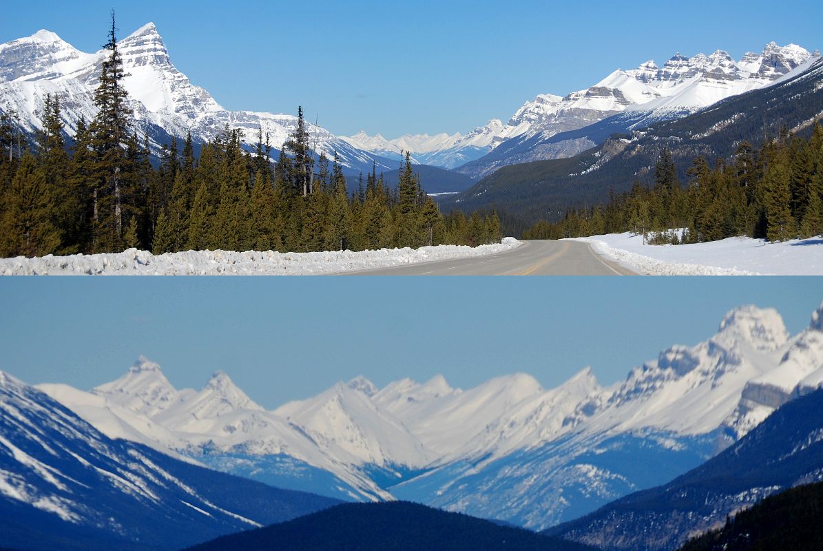 01 White Pyramid, Mount Chephren, Nigel Peak, Mount Coleman, Mount Wilson, Mu1 Bison Peak, Fuez Gest Towers, Mount Murchison, Southeast Tower, Bison Cromwell Towers From Icefields Parkway